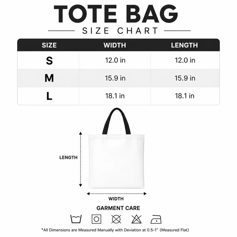 California Looks Good On Me Tote Bag - Size Chart