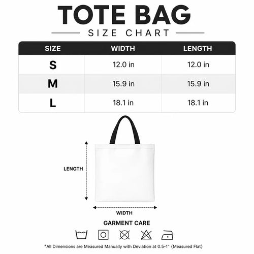 Delaware Looks Good On Me Tote Bag - Size Chart